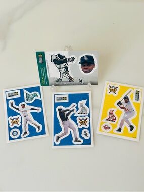Vintage 1996 Upper Deck Stick-Ums Baseball Stickers/Fold Out 3D Stand -Lot of 4